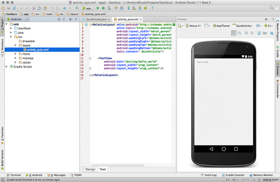 A fresh project window