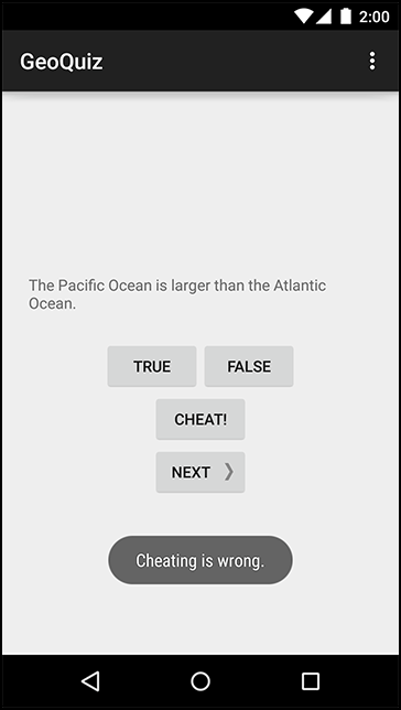 QuizActivity knows if you've been cheating